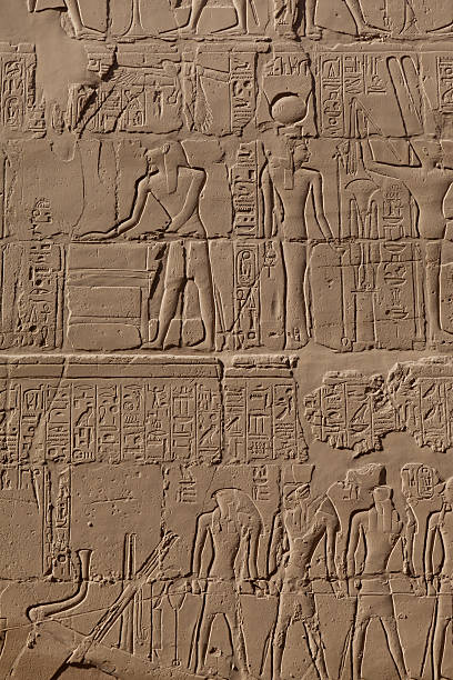 egyptian hieroglyphs stock photo