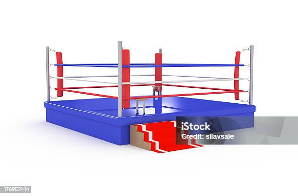 Isolado Ringue De Boxe - Fotografias de stock e mais imagens de Azul - Azul, Boxe - Desporto, Branco