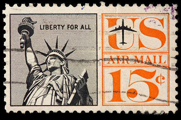 istock US  Air Mail Stamp, Statue of Liberty 176952650