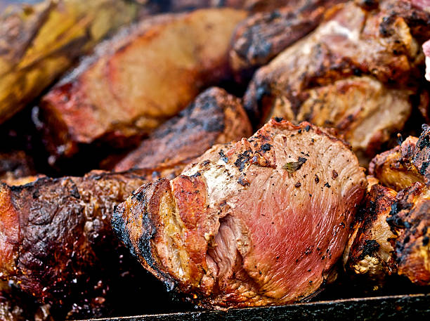 pork barbecue stock photo