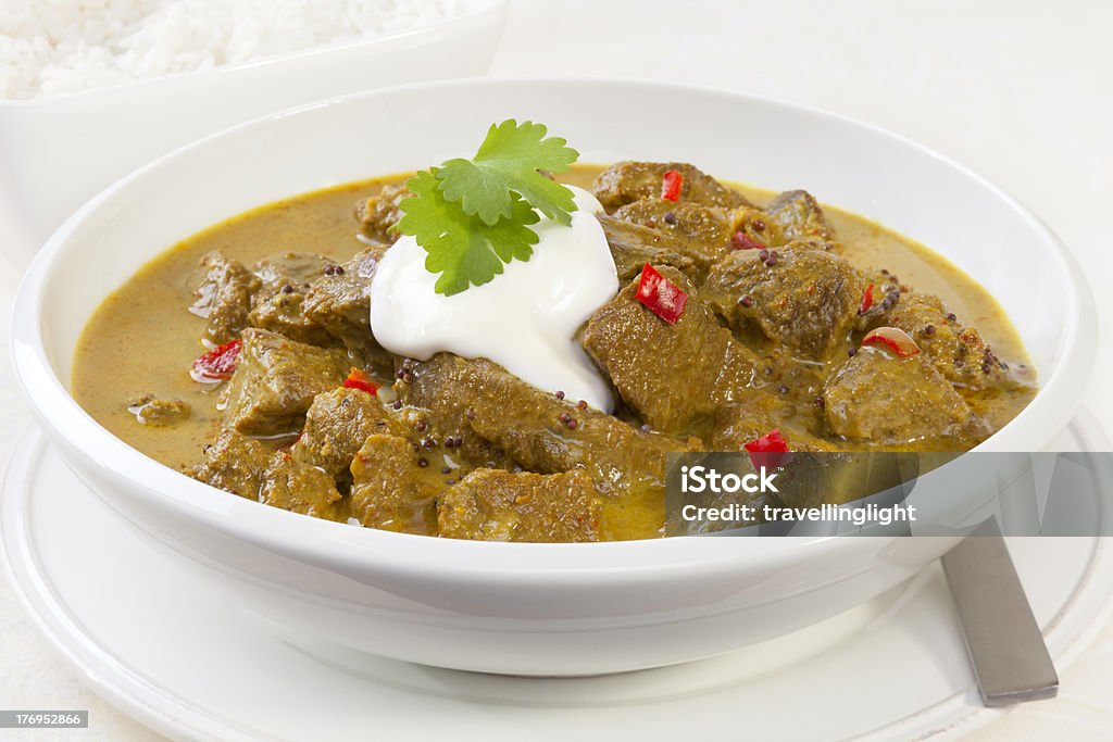 Beef Madras Curry "Beef Madras curry with basmati rice. For MANY MORE curries, please click" Basmati Rice Stock Photo