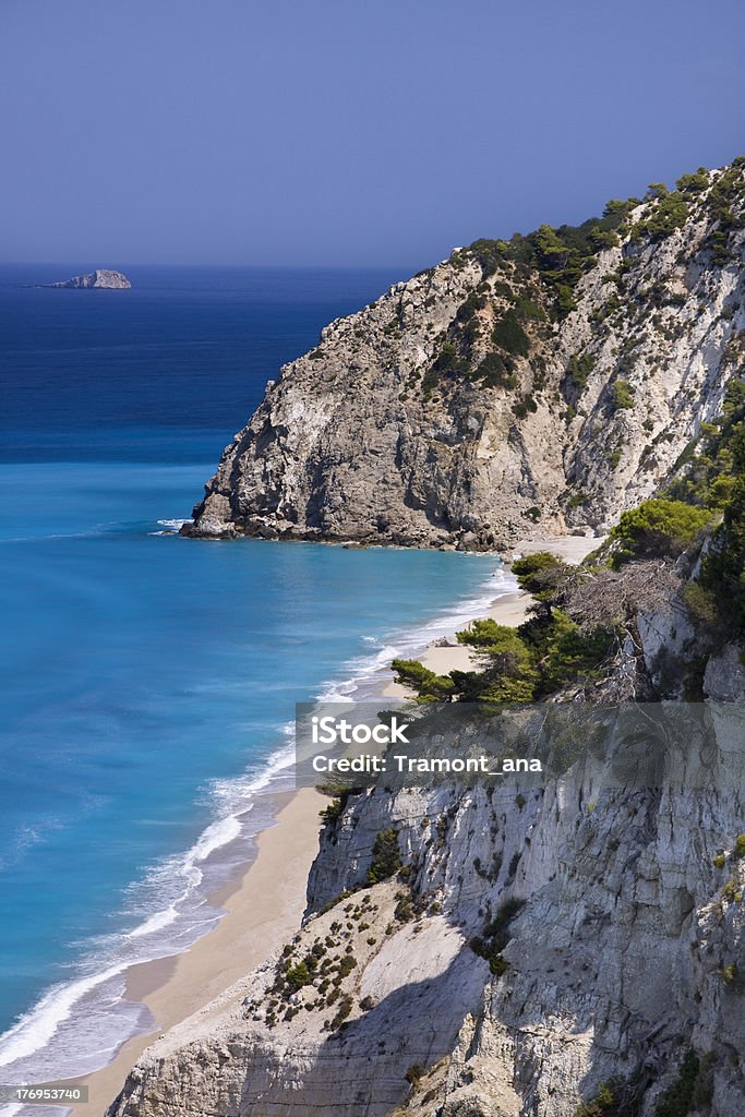 Egremni beach (Île de Leucade en Grèce - Photo de Arbre tropical libre de droits