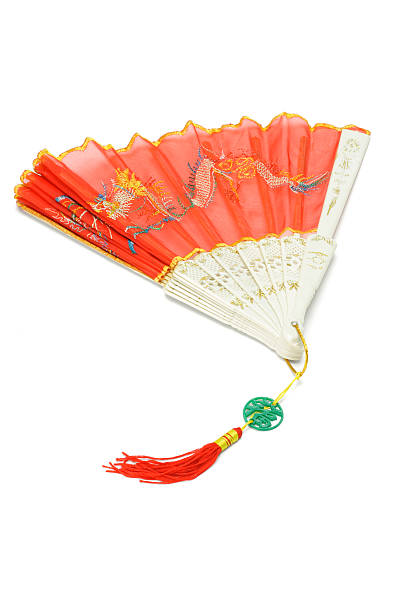 istock Half open Chinese traditional folding fan 176954339