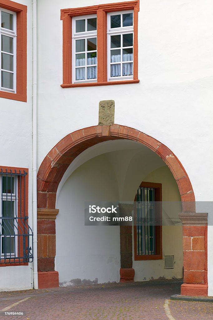 Old historic gate "Old historic gate in small city Saarburg, Rheinland-Pfalz, Germany, evening, summer" Alley Stock Photo