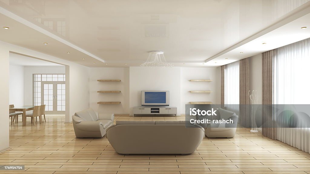 interior moderno de uma sala de estar - Foto de stock de Largo - Descrição Geral royalty-free