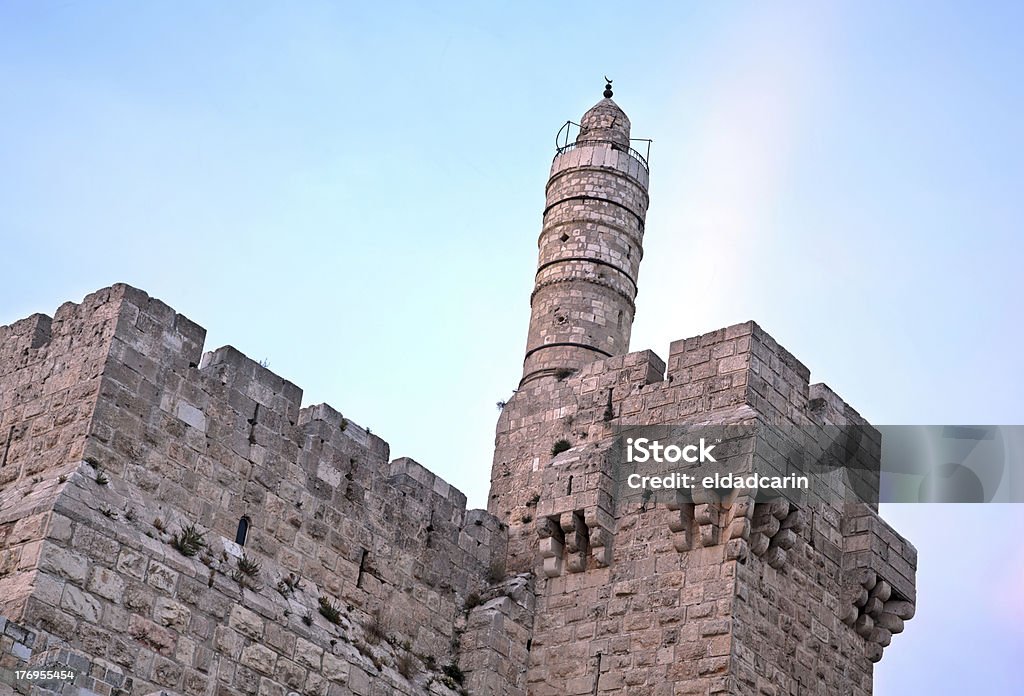 Tower of David in der Dämmerung - Lizenzfrei Abenddämmerung Stock-Foto