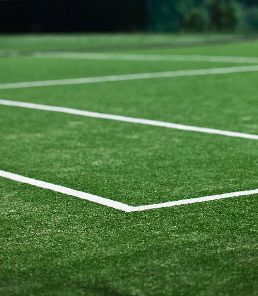 istock Corner markings on a grass tennis court 176955754