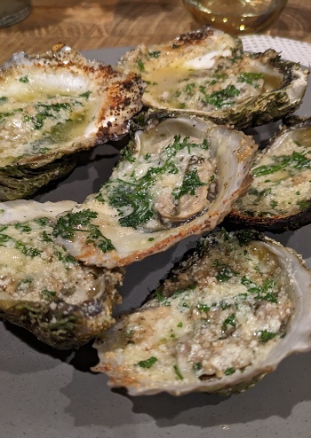 Fresh Cape Cod oysters charbroiled