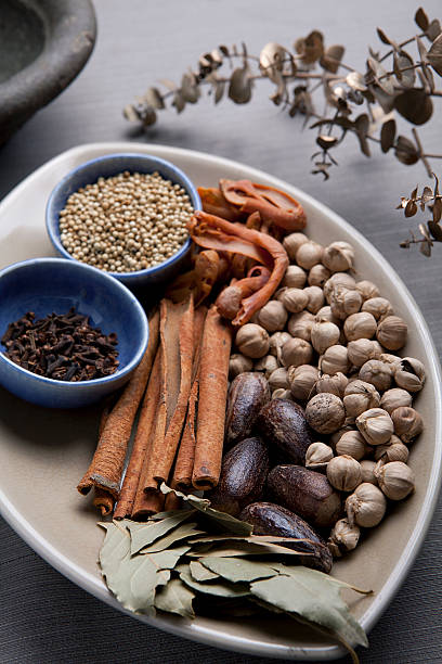 Dish of herb stock photo