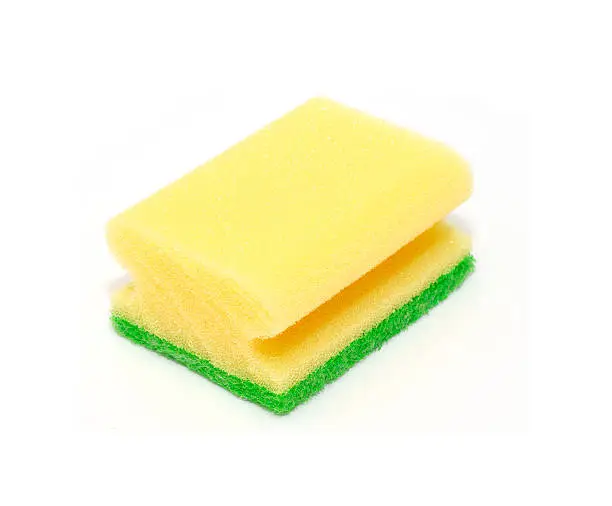 yellow sponge isolated on white background
