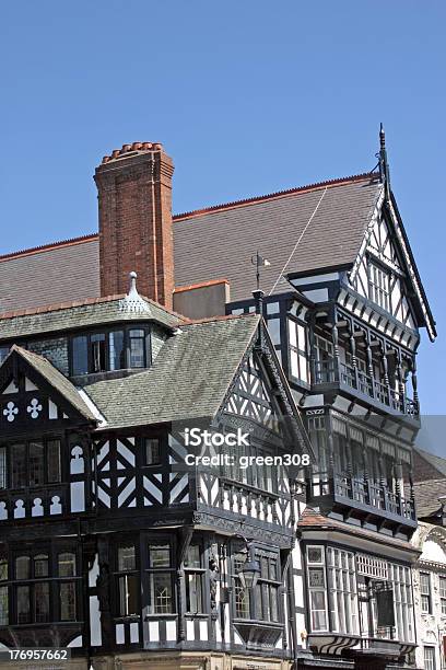 Vecchio Bianco E Nero Di Edifici A Chester - Fotografie stock e altre immagini di Antico - Condizione - Antico - Condizione, Caucasico, Chester - Inghilterra