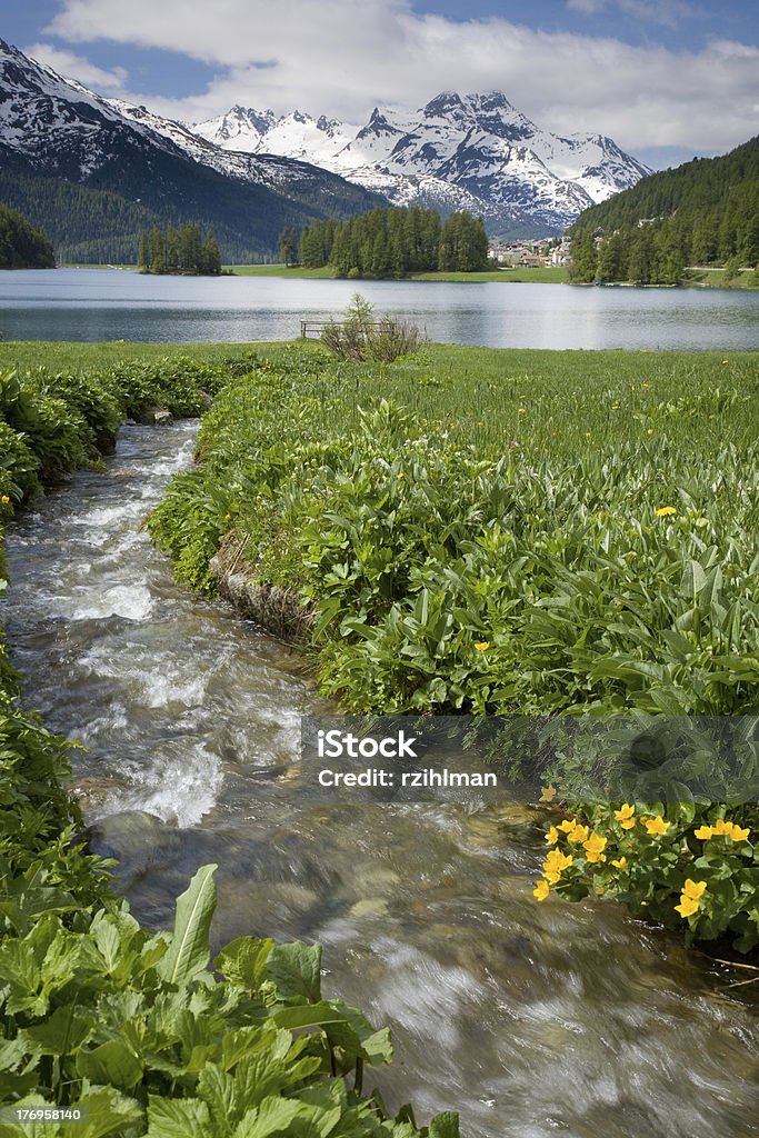 Lago Champferer - Foto de stock de Alpes europeus royalty-free