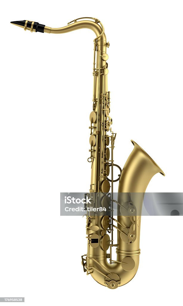 Saxofone tenor isolado em fundo branco - Royalty-free Saxofone Foto de stock