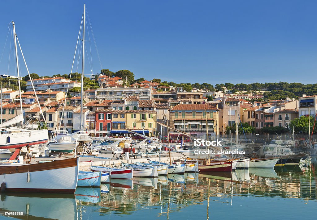 Seaside town of Cassis in the French Riviera The beautiful town of Cassis in the French Riviera photographed during a clear morning Cassis Stock Photo