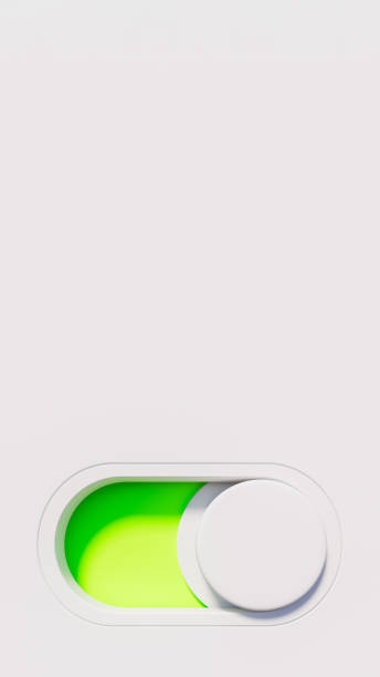 istock Vertical image of a round switch in active green zone, technology and energy theme 1769587869