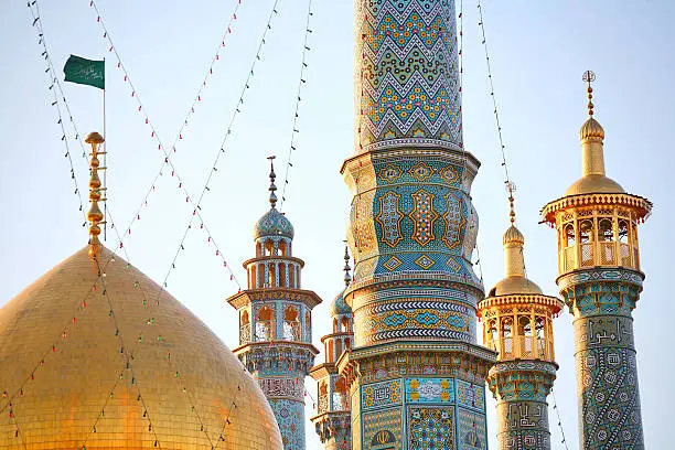 Minarets of Qom in Iran - Qom is considered to be a holy city in Shi`a Islam