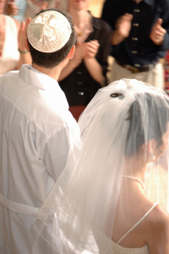 Jewish couple, just married.