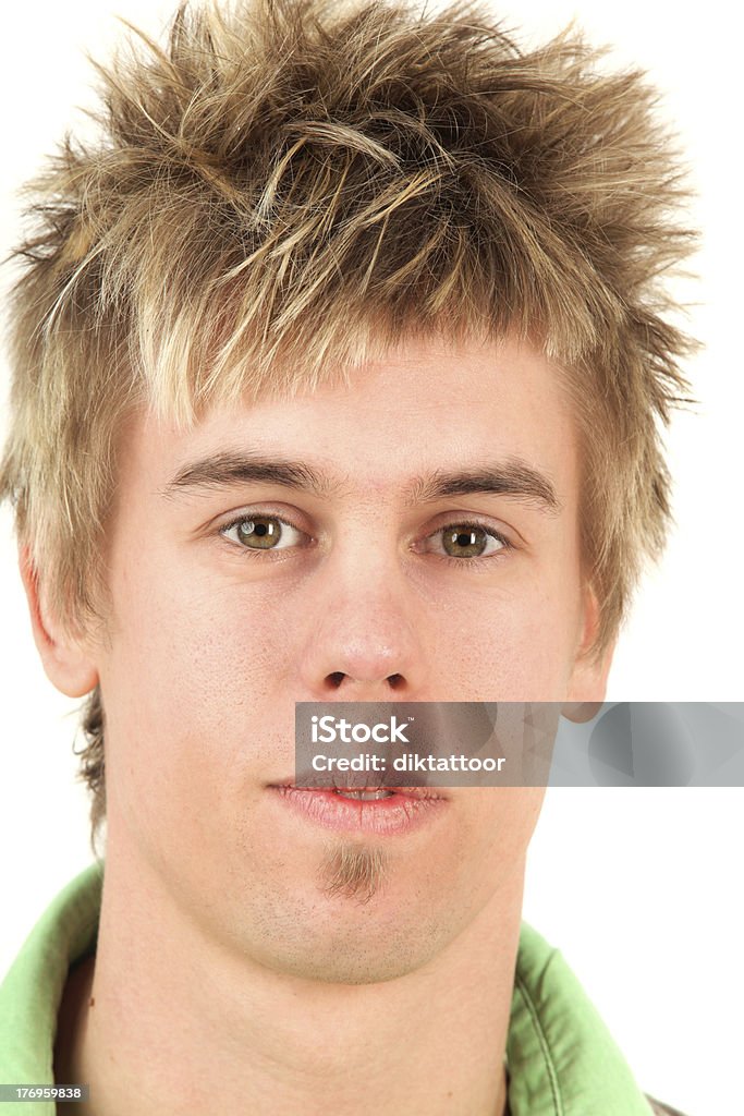 Young man portrait "Close-up portrait of young man, studio shot" 16-17 Years Stock Photo