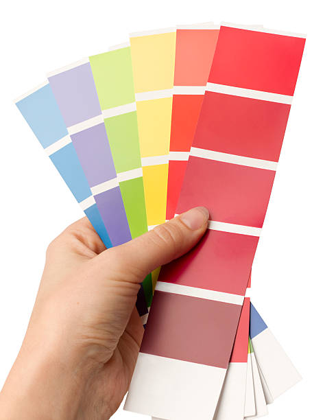 istock Left hand holding six color charts in fan shape 176960448