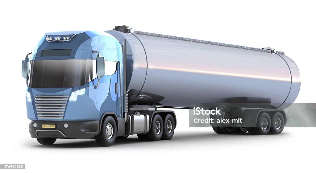 Танкер грузовик на белом - Стоковые фото Бензовоз роялти-фри