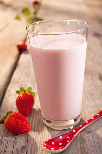 Strawberry milkshake stock photo