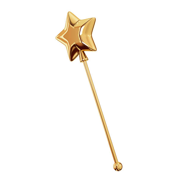 istock Golden magic wand isolated on a white background 176960754
