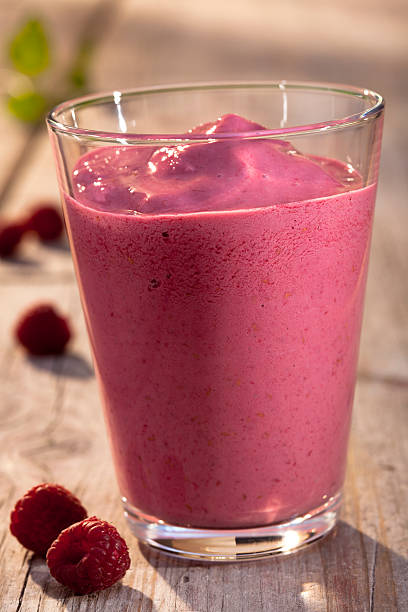 Raspberry smoothie stock photo