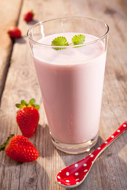 Strawberry milkshake stock photo