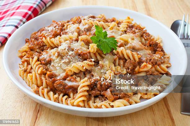 Pasta Bake With Bolognese Sauce Stock Photo - Download Image Now - Noodle Casserole, Baked, Bolognese Sauce