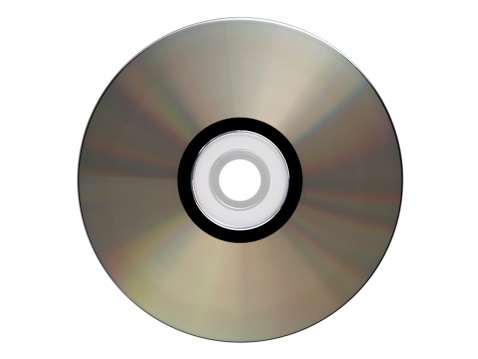 silver cdrom on isolated white
