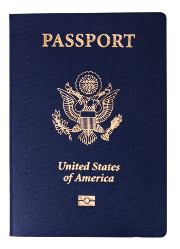 Aislado pasaporte estadounidense photo