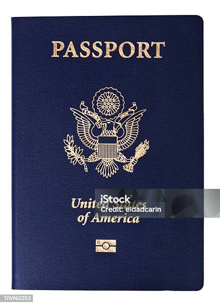 Isolated American Passport Stock Photo - Download Image Now - Passport, USA, American Culture