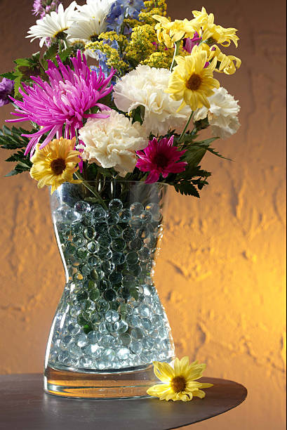 vase of flowers stock photo