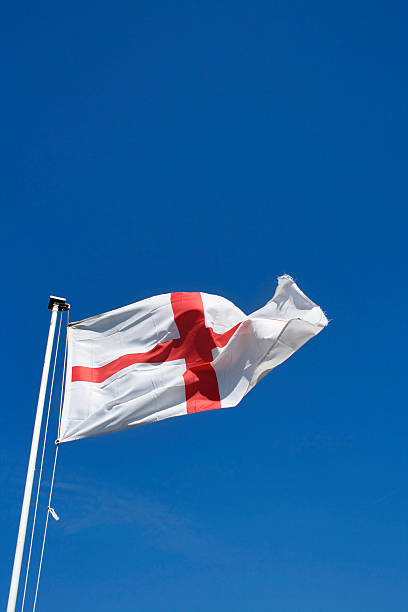 istock England flag blowing in wind 176962815