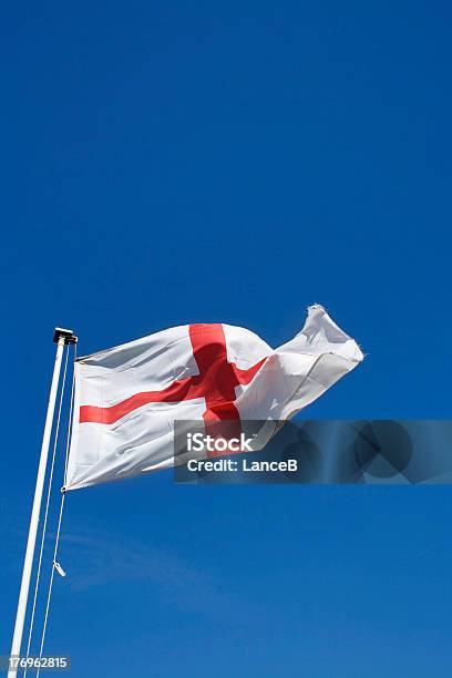 England Flag Blowing In Wind Stock Photo - Download Image Now - English Flag, Flying, Blue