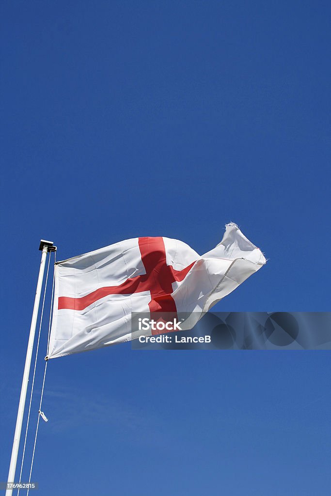Dmuchać w wiatr Flaga Anglii - Zbiór zdjęć royalty-free (Flaga Anglii)