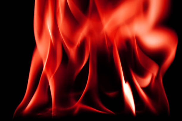 燃えさかるレッドファイヤー - gasoline arson fire match ストックフォトと画像