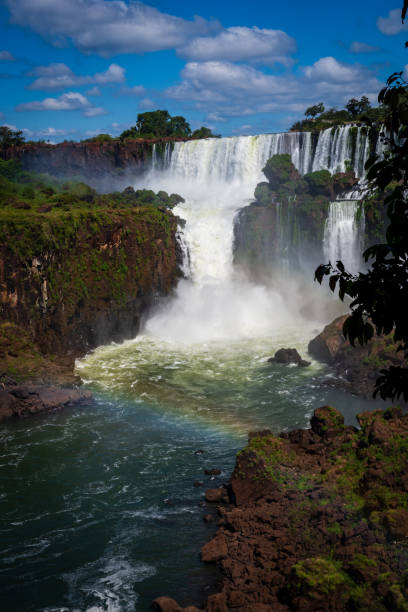 View of a Spectacular Iguazu Falls in Argentina