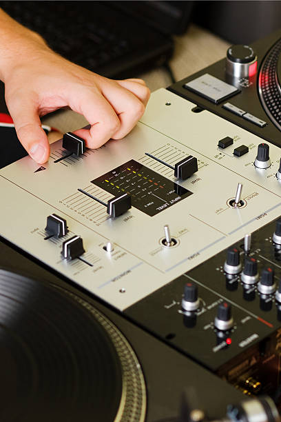 istock Hand of a dj adjusting the crossfader 176965682
