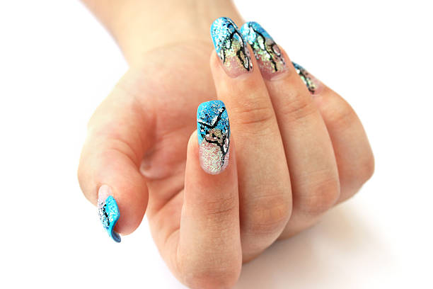 istock A hand with beautifully designed nail art 176965775