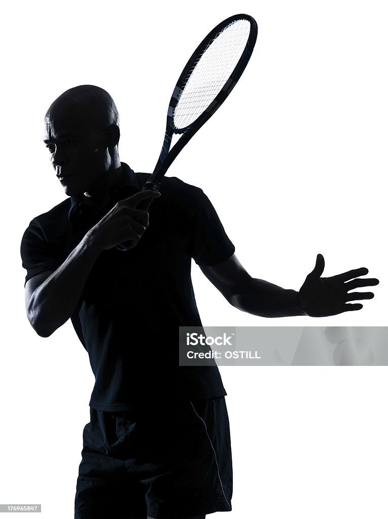 Человек Теннисный игрок Удар справа - Стоковые фото Африканская этническая группа роялти-фри