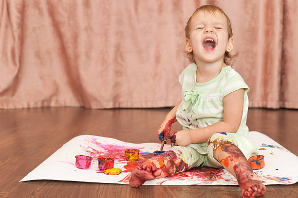 インファントボディアート - child art childs drawing painted image ストックフォトと画像