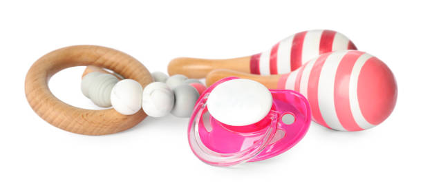istock Toys and baby pacifier isolated on white 1769660534