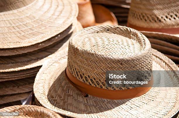 Straw Hats For Sale Stock Photo - Download Image Now - At The Edge Of, Beauty, Beige