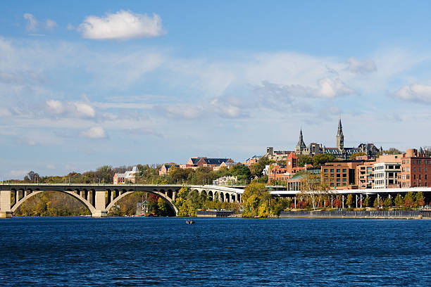 istock Georgetown University and Key Bridge from Potomac River, Washington, DC 176967608