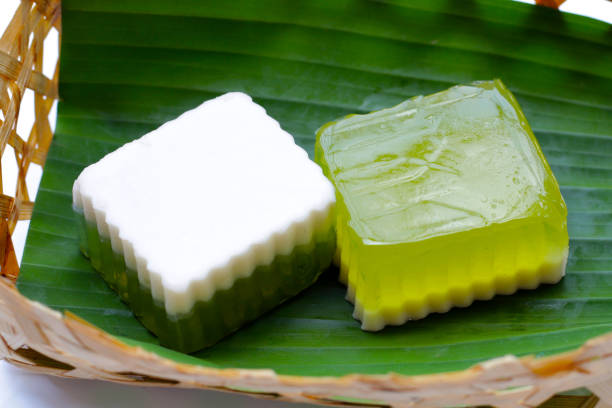 istock Pandan and coconut jelly. Thai Desserts. 1769741254