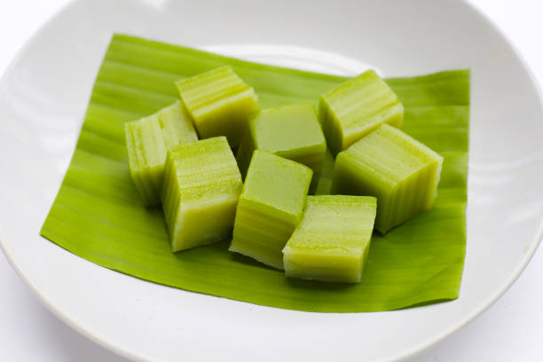 istock Steamed pandan layer cake. Thai Desserts. 1769759680