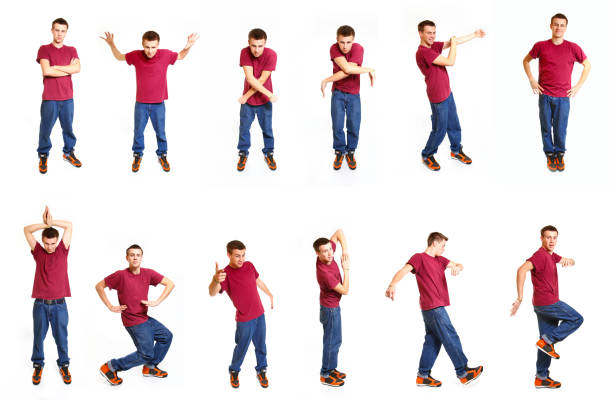 istock Collage with cool hip hop style dancer isolated on white 176976495
