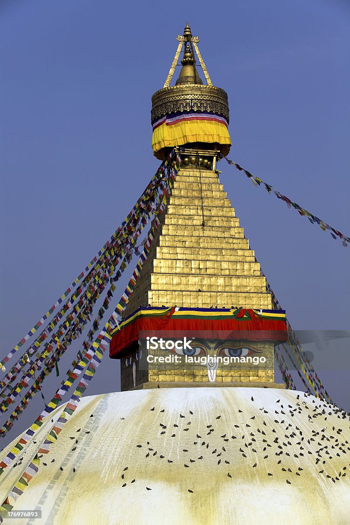Stupa de Bodnath vale de Kathmandu Nepal - Foto de stock de Arquitetura royalty-free