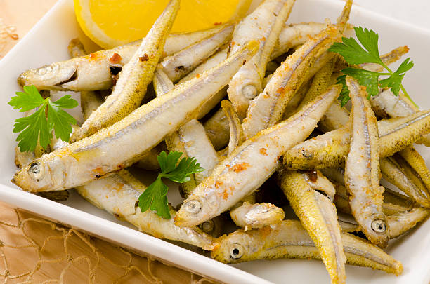 Spanish Cuisine. Deep Fried Seafood. Pescaito Frito. stock photo